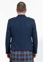 Blue Tweed Wool Argyle Jacket with Vest Back View