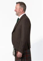 Brown Tweed Wool Argyle Jacket with Vest Left Side View