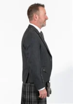 Charcoal Tweed Wool Argyle Jacket with Vest Right Side View