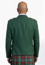 Green Tweed Wool Argyle Jacket with Vest Back View