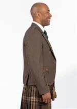 Light Brown Tweed Wool Argyle Jacket With Vest Right Side View