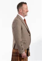 Light Brown Tweed Wool Argyle Jacket with Vest Right Side View
