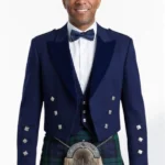 Men's Blue Prince Charlie Jacket with Vest Front View