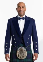 Men's Blue Prince Charlie Jacket with Vest Front View