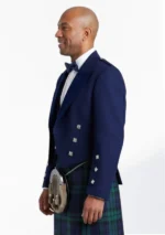 Men's Blue Prince Charlie Jacket with Vest Left Side View
