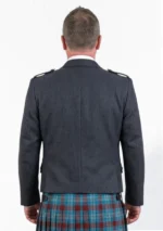 Midnight Tweed Wool Argyle Jacket with Vest Back View