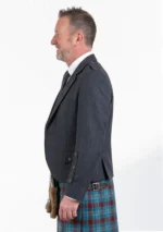 Midnight Tweed Wool Argyle Jacket with Vest Left Side View