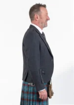 Midnight Tweed Wool Argyle Jacket with Vest Right Side View