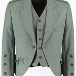 Premium Quality Custom Made Scottish Tweed Wool Argyle Jacket with Vest