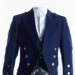 Premium Quality Hand Made Scottish Blue Prince Charlie Jacket with Vest