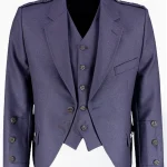 Premium Quality Hand Made Scottish Tweed Wool Argyle Jacket with Vest