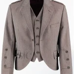 Premium Quality Hand Made Scottish Tweed Wool Argyle Jacket with Vest