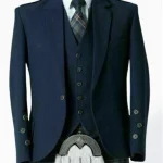 Premium Quality Scottish Blue Tweed Wool Argyle Jacket