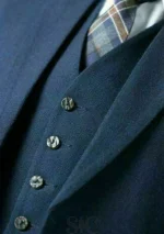 Premium Quality Scottish Blue Tweed Wool Argyle Jacket Side
