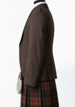 Premium Quality Scottish Brown Tweed Wool Argyle Jacket Front Left Side