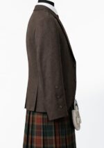 Premium Quality Scottish Brown Tweed Wool Argyle Jacket Front Right Side