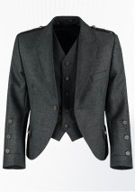 Premium Quality Scottish Charcoal Tweed Wool Argyle Jacket