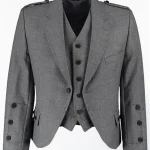 Premium Quality Scottish Graphite Tweed Wool Argyle Jacket