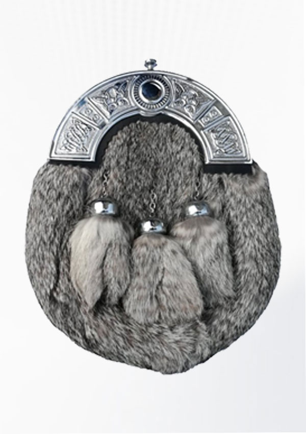 Premium Quality Scottish Rabit Fur Kilt Sporran