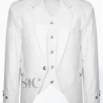 Premium Quality Scottish White Tweed Wool Argyle Jacket
