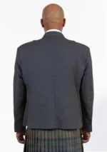 Scottish Charcoal Tweed Wool Argyle Jacket with Vest Back View