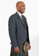 Scottish Charcoal Tweed Wool Argyle Jacket with Vest Right Side View