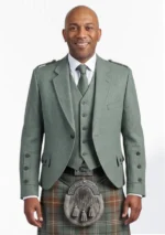 Scottish Tweed Argyle Jacket with Vest Front View