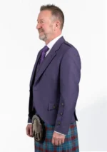 Scottish Tweed Wool Argyle Jacket with Vest Left Side View