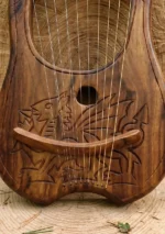 Dragon Engraved Lyre Harp