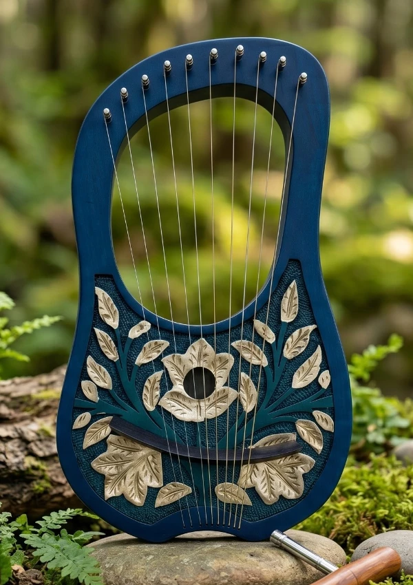 Golden Leafs Lyre Harp
