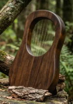 Leaf Engraved Lyre Harp Back View