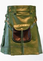 Premium Quality Fashion Green Leather Kilt Design 58