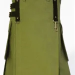 Premium Quality Hand Made Olive Green Utility Kilt