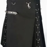 Premium Quality Hand Made Traditional Scottish Black Modern Hybrid Kilt