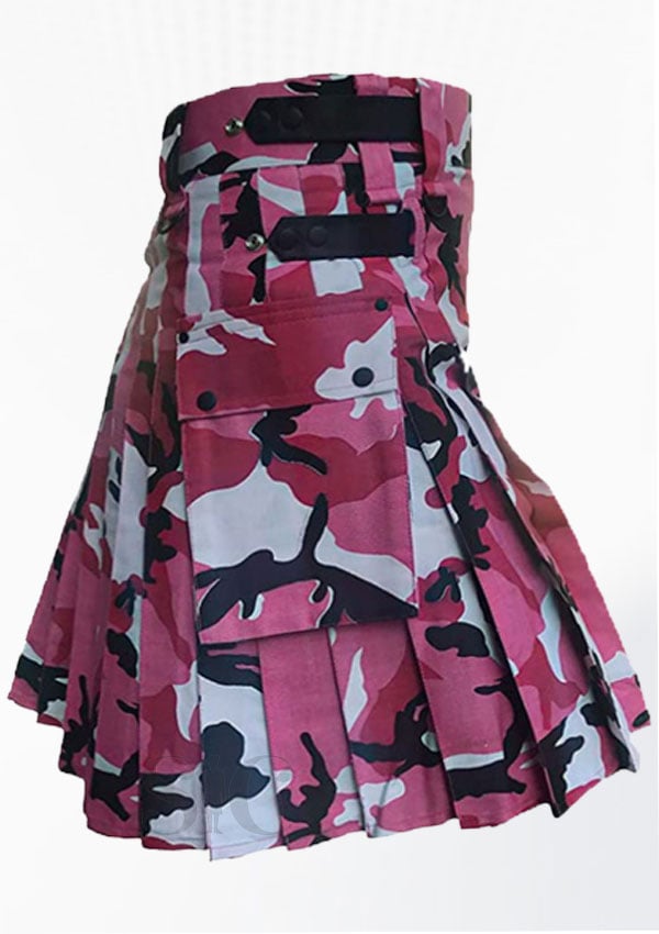 Premium Quality Pink Camouflage Kilt Design 11