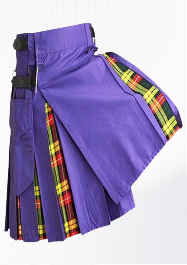 Premium Quality Purple and Tartan Hybrid Kilt Design 95