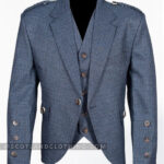 Premium Quality Hand Made Traditional Scottish Argyle Jacket with Vest Design 43