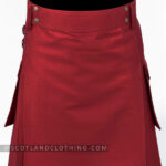 Premium Quality Hand Made Scottish Red Utility Kilt Design 120