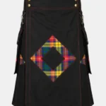 Black Fashion Hybrid Utility Kilt
