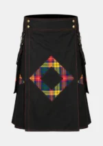 Black Fashion Hybrid Utility Kilt