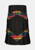 Black Fashion Hybrid Utility Kilt Back