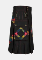 Black Fashion Hybrid Utility Kilt Right