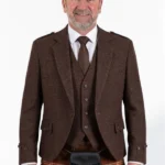 Brown Argyle Jacket with Vest Front View