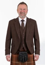 Brown Argyle Jacket with Vest Front View