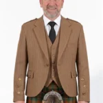 Brown Argyle Jacket with Vest Front View