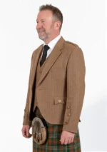 Brown Argyle Jacket with Vest Left Side View