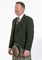 Dark Green Argyle Jacket with Vest Left Side View