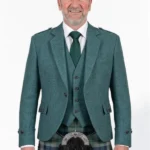 Green Argyle Jacket with Vest Front View