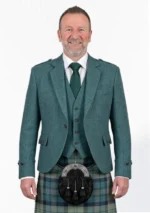 Green Argyle Jacket with Vest Front View