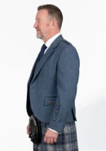 Light Blue Argyle Jacket with Vest Left Side View